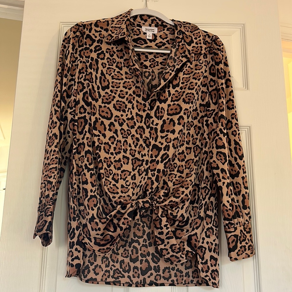 Lucyswhims The Drop leopard print button up top small